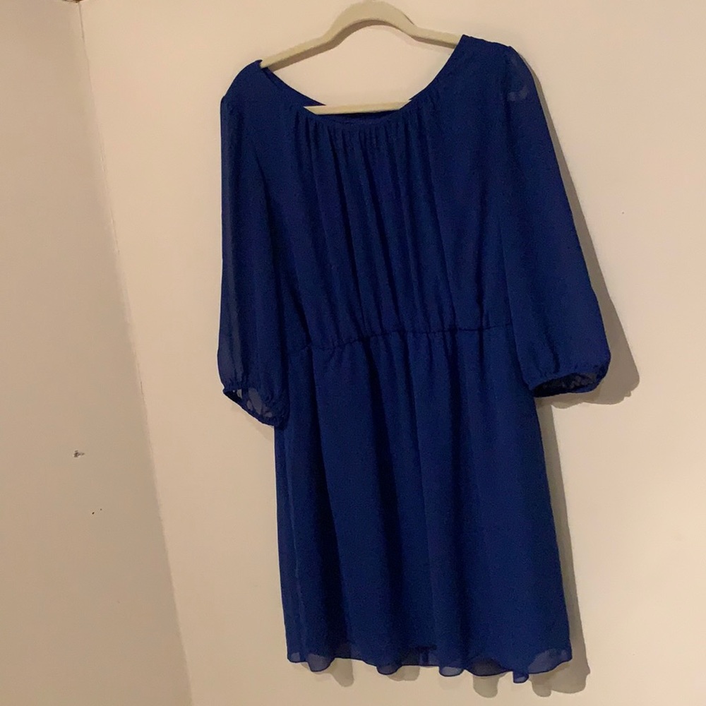 Enfocus Women, Blue QuarterLength Sleeve 16W Dress